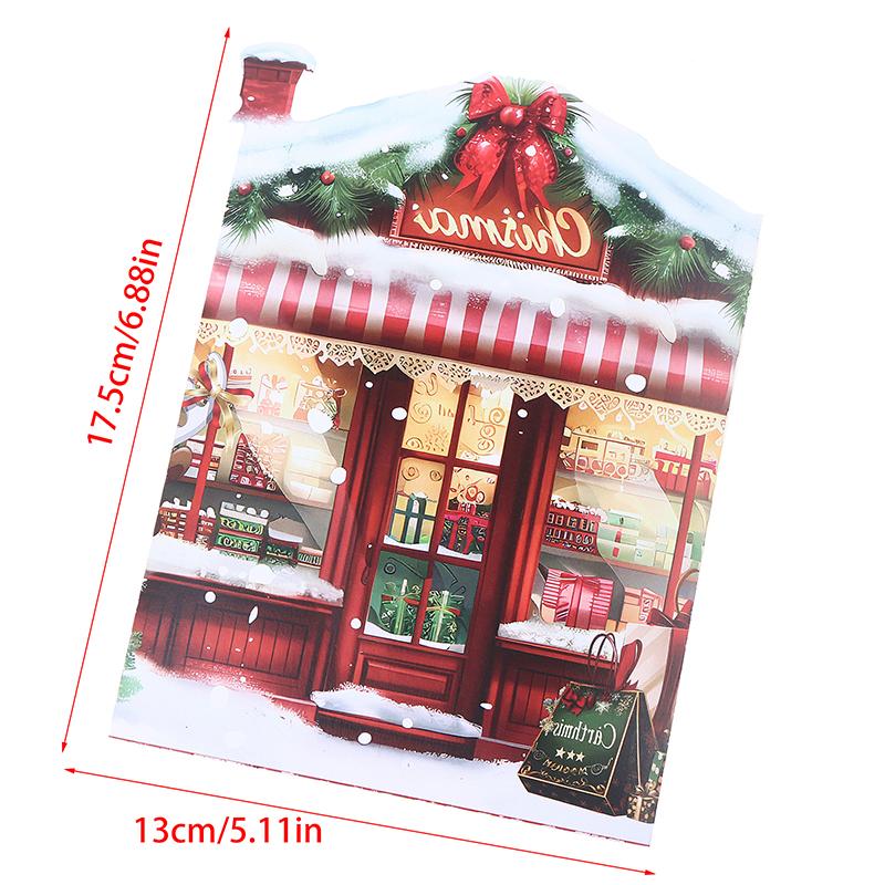 1Pc 3D Christmas Card With Snowy Winter House And Santa Claus Design Envelope Included Festive Greeting For Family Friends