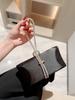 Women Classic Fashion Satin Evening Bag Sparkly Banquet Tote Rhinestone Chain Decoration Dress Handbag Evening Bag Party Bag Prom Handbag