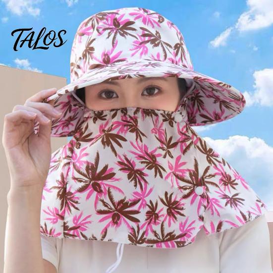 Outdoor Sports Headwear Sun Hat with Neck Flap & Face Shield, Foldable Wide Brim Summer Breathable Gardening Beach Hat, UV Protection Fishing Cap for