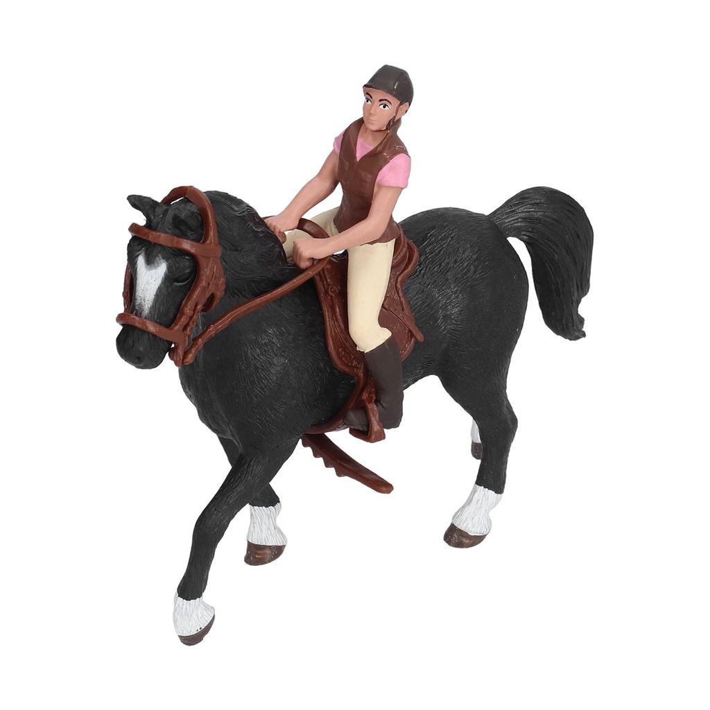 Horse Rodeo Figurine Children Kid Simulated Farm Horse Rider Model Toy Birthday Gift OrnamentPink Horseman