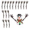 10/30Pcs Mini Christmas Antlers Branch Snowman Hand Reindeer Horn Decor For Xmas Tree Winter Home Decoration Gift