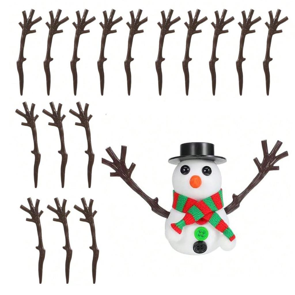 10/30Pcs Mini Christmas Antlers Branch Snowman Hand Reindeer Horn Decor For Xmas Tree Winter Home Decoration Gift