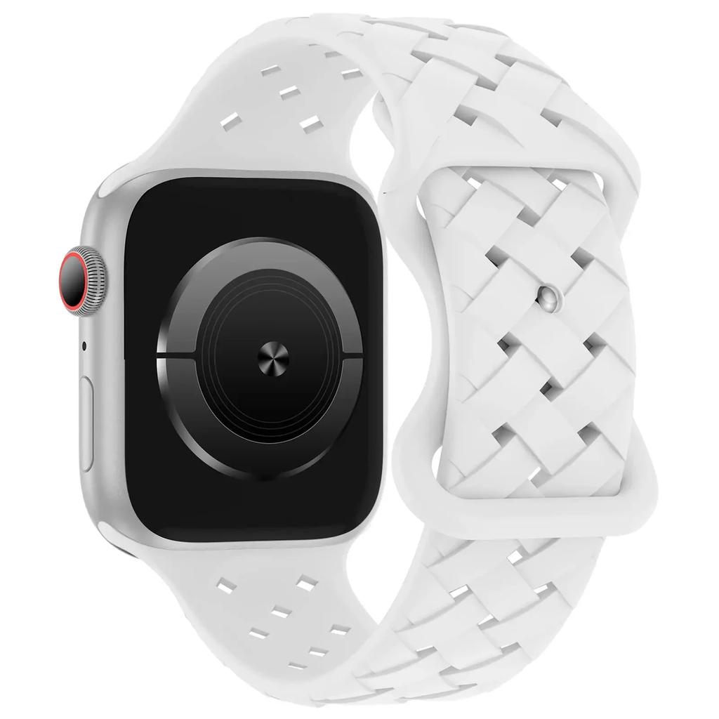 Silicone Strap for Apple Watch Band Ultra 2 49mm 46mm 45mm 44mm 42mm Sport Breathable Bracelet For IWatch Series 10 9 8 7 6 SE 5