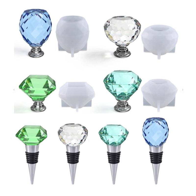 Geometric Spherical Bottle Stopper Resin molds 5Pcs Wine Bottle Stopper Crystal Epoxy Silicone Mold for DIY Casting
