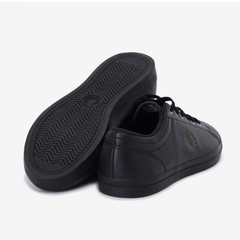 Fred Perry Mens Triple Black Sneakers Baseline Leather Sfpm2437311 W90
