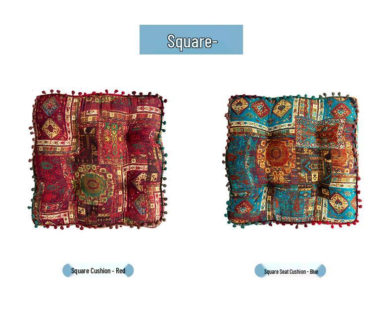Bohemian Ethnic Style Square Floor Cushion for Balcony or Bedroom