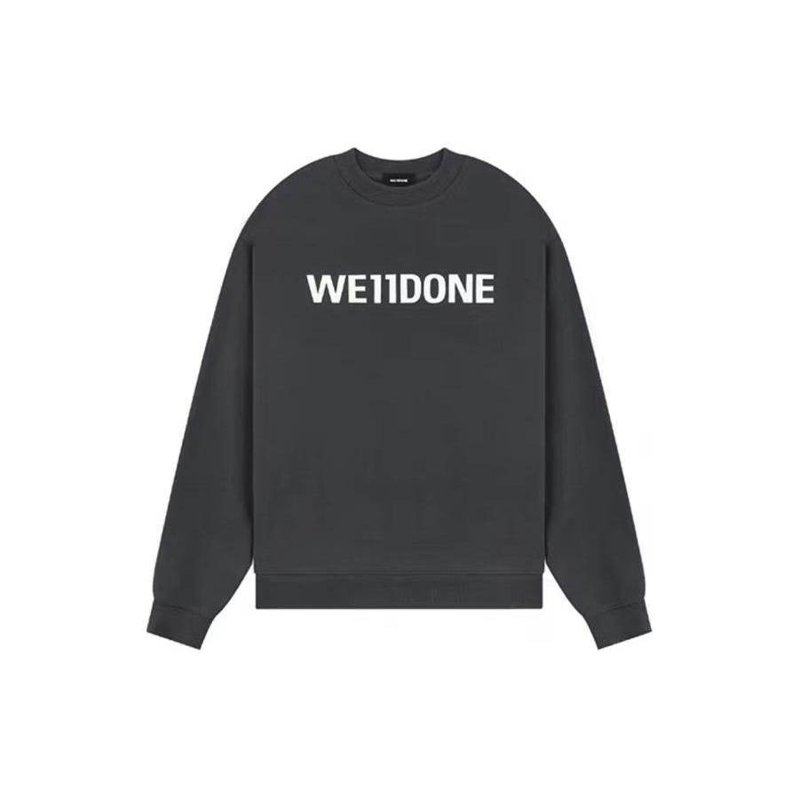 WE11DONE Sweatshirts Unisex Gray Crew Neck Moderate Regular WD-TS3-22-844-U-CH