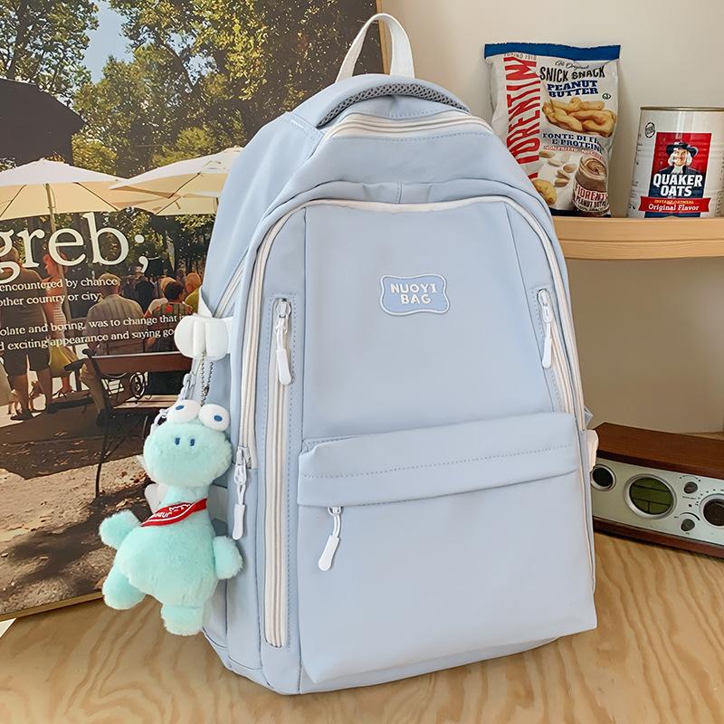 School bag children girls elementary school students solid color backpack junior high school students high school students high quality