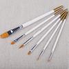 6pcs/set Painting Brush Oil Paint Nylon Hair Water Color Acrylics Art Set Supplies Oil Painting Brushes School Stationery