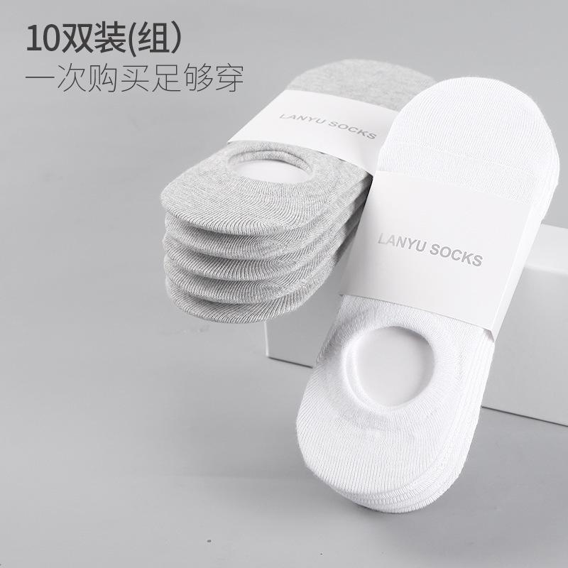 10 par Svarta Herr- och Damsockor Bomullssockor Låga Sockor Osynliga Sockor Korta Strumpor Sportstrumpor Tunna Herrstrumpor
