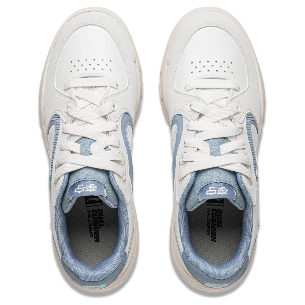New LiNing Anti Slip Wear Resistant Low Top Casual Shoes Men's White Gray Blue AGCU581-1