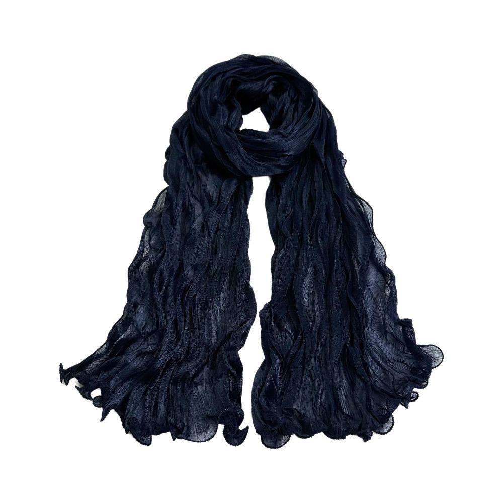 Fashion Solid Color Shiny Bubble Crepe Hijab Long Sunscreen Africa Headband Breathable Thin Muslim Wraps Shawl Women