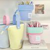 Large Capacity Pencil Case, Zipper Fabric  Desk Organizer Stationery Storage Bag Pen Holder Office School Supplies Students Gift