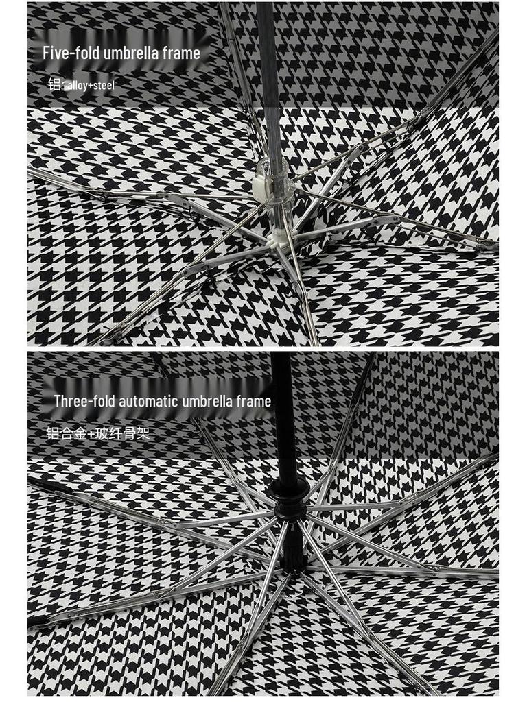 PARACHASE Větruodolný lehký deštník s kohoutí stopou - Dlouhá rukojeť, korejský styl, ochrana proti slunci a dešti, skládací design.