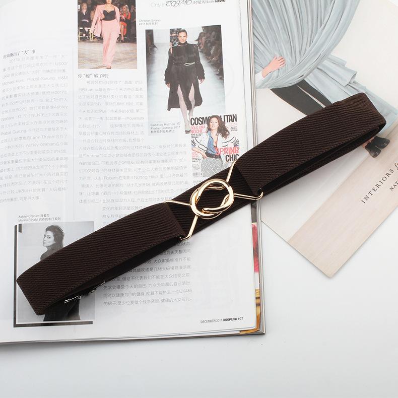 

Ленивый ремень Эластичный Эластичный Джинсовый ремень Женский Декоративный Пояс-печать на талии Без пробивания