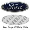 Emblema Badge Ford 150mm X 60mm Blu/argento Anteriore Posteriore Logo Mondeo Transit Focus
