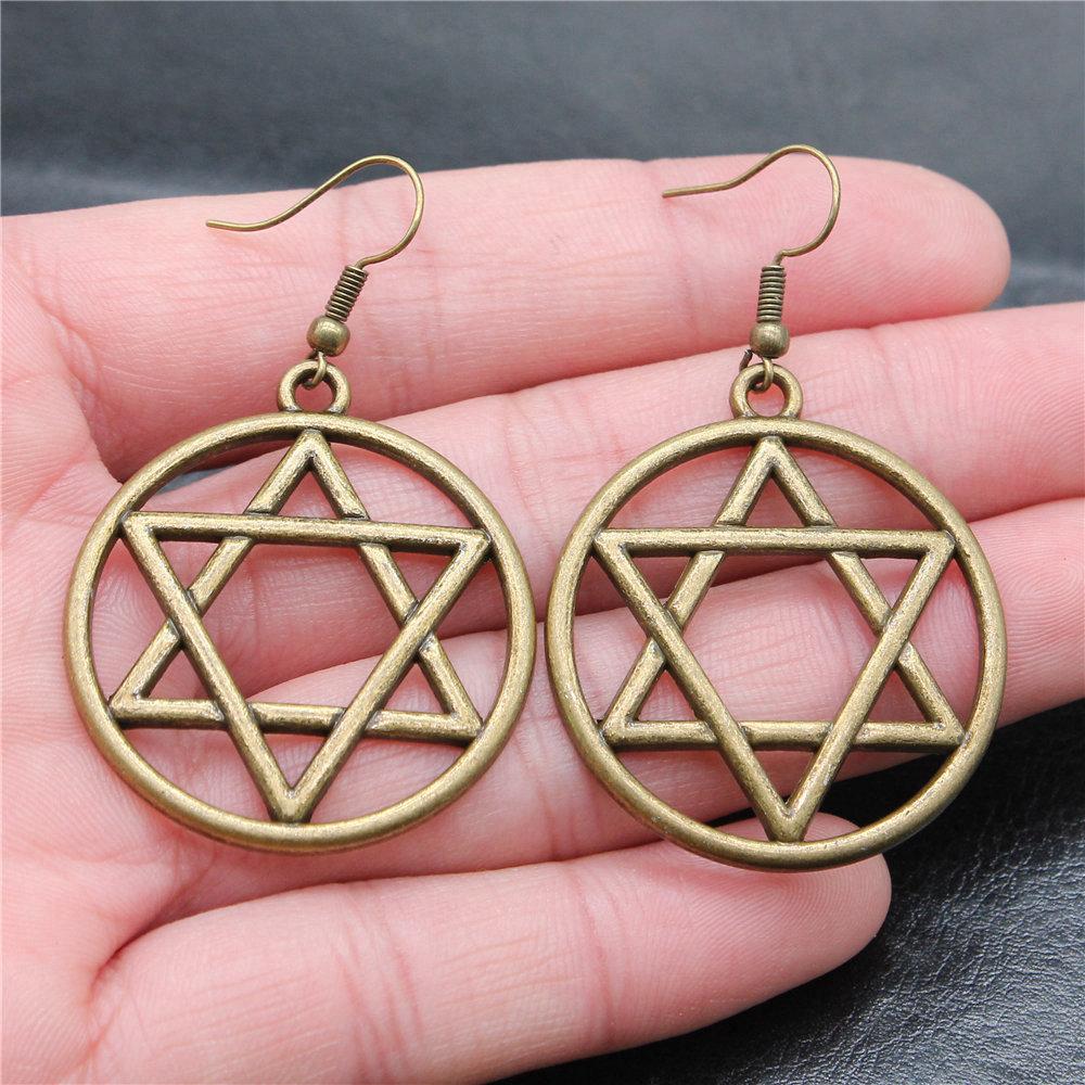 Drop & Dangle Earring Celtic Hexagram Kids' Jewelry MaterialsEarring Size 18x19mm QE006