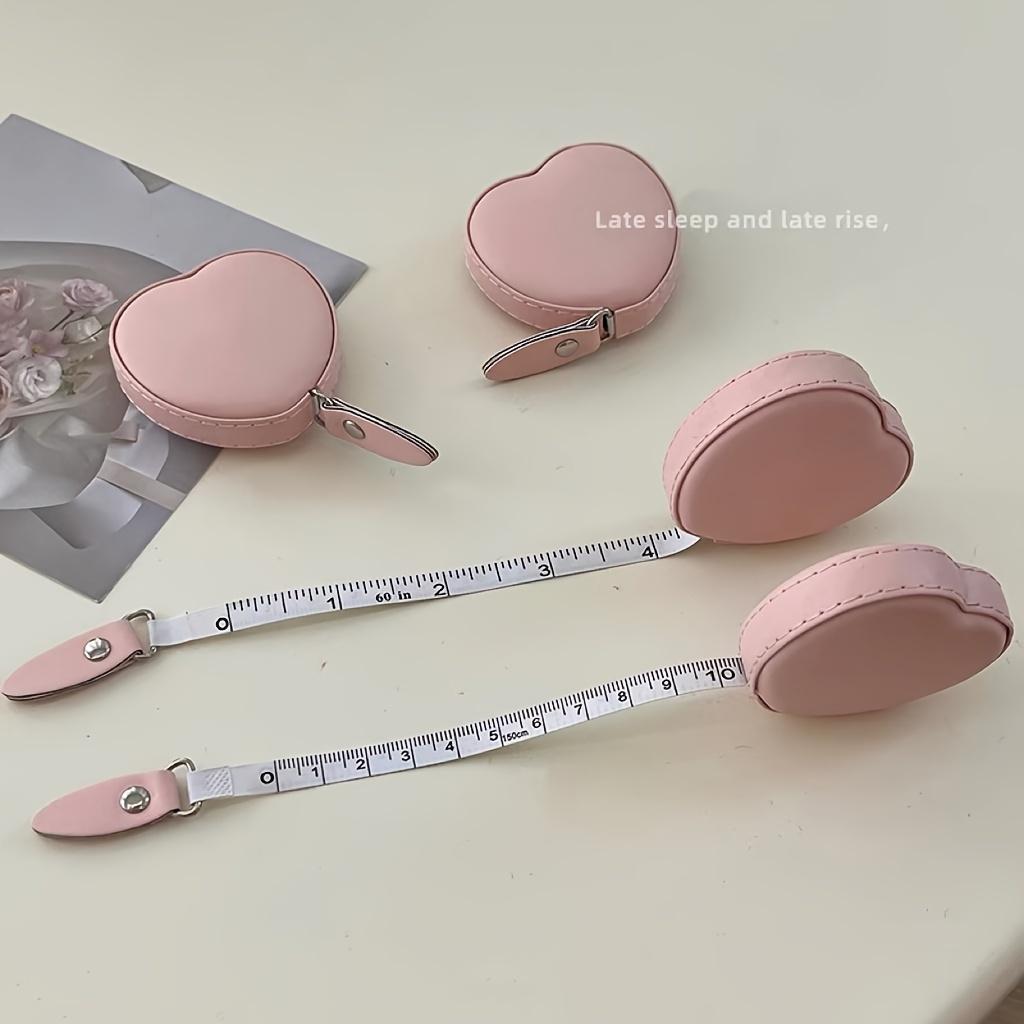 1pc PU Leather Love Small Tape Measure Waist Bust Tape Measure Home Measuring Cloth Ruler 59.06 Inch Multi-Function Mini Rule