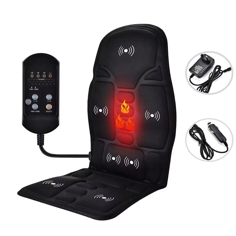 Vibrating Massage Cushion Electric Heating Back Massager Cervical Support Massage Mattress Car