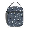 1 Piece Zipper Closure Pattern Blue Storage Bag Pocket Hollow Knight School Lunch Food Box Reusable For Lunch Food Bag
