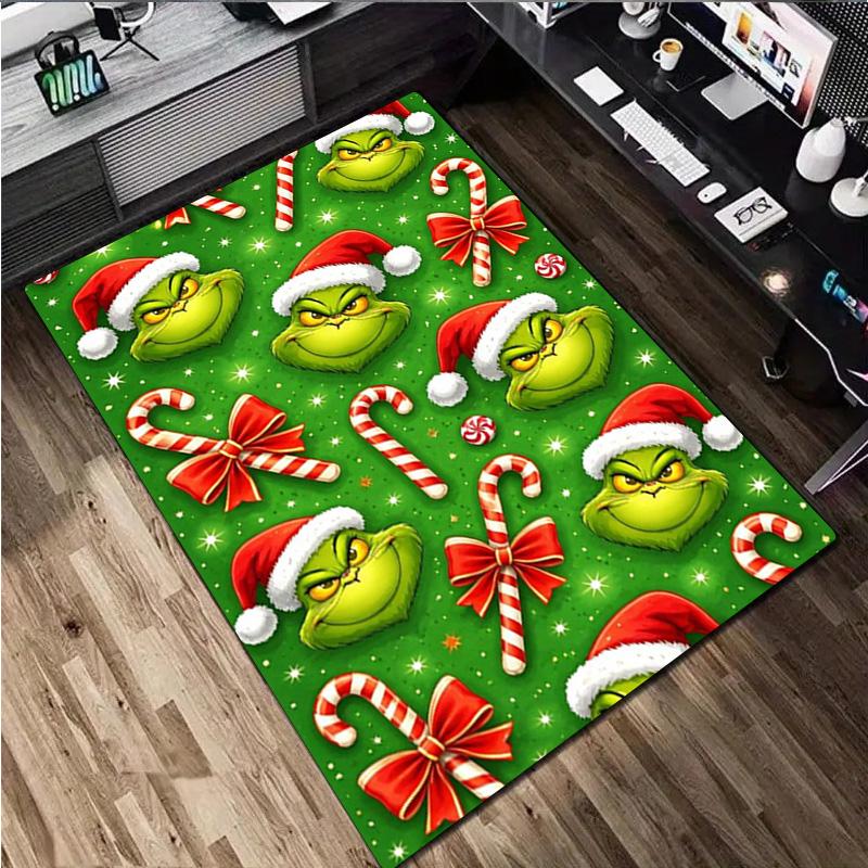 Covor Crăciun Grinch Covor Decorativ de Birou Pentru Sufragerie Dormitor Preș de Ușă Covor de Podea Covor pentru Zona Scaunului de Calculator cadou perfect de sărbători