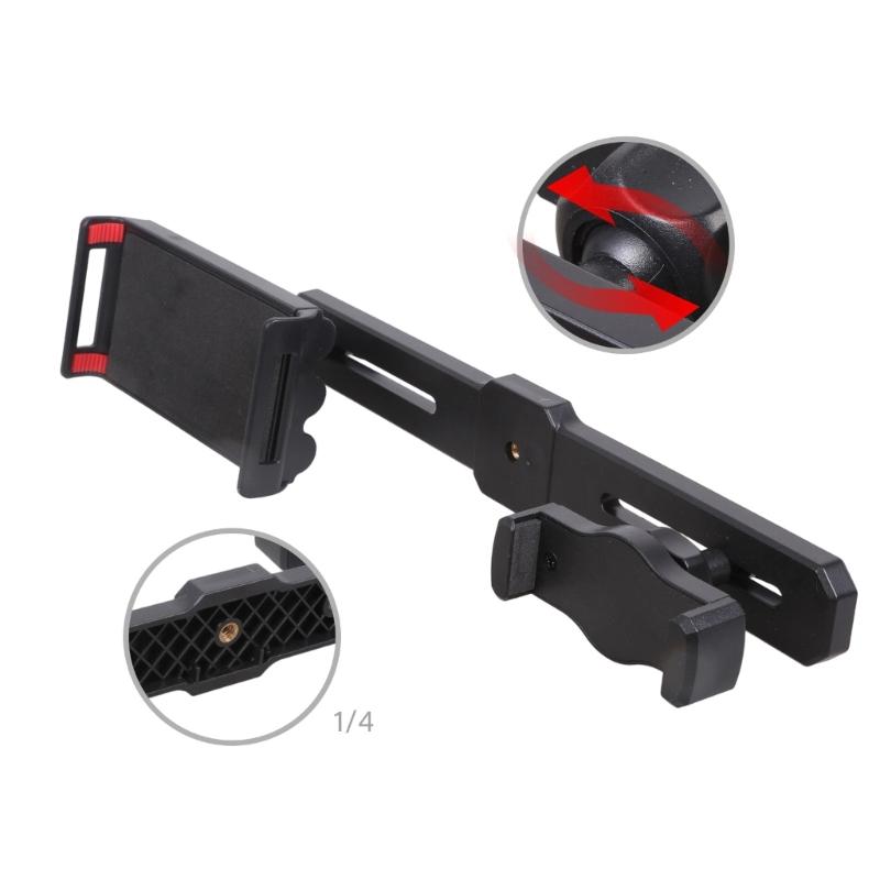 Adjustable 2 in 1 Phone Holder Rotating Clamp For Desktop Car Tripod Supports 4.5-11Inch Devices Mounting Bracket