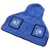 Dog Towel Strong Absorbent Quick Drying Hand Pockets Design Hooded Dog Bathrobe with Waistband for Cat Blue