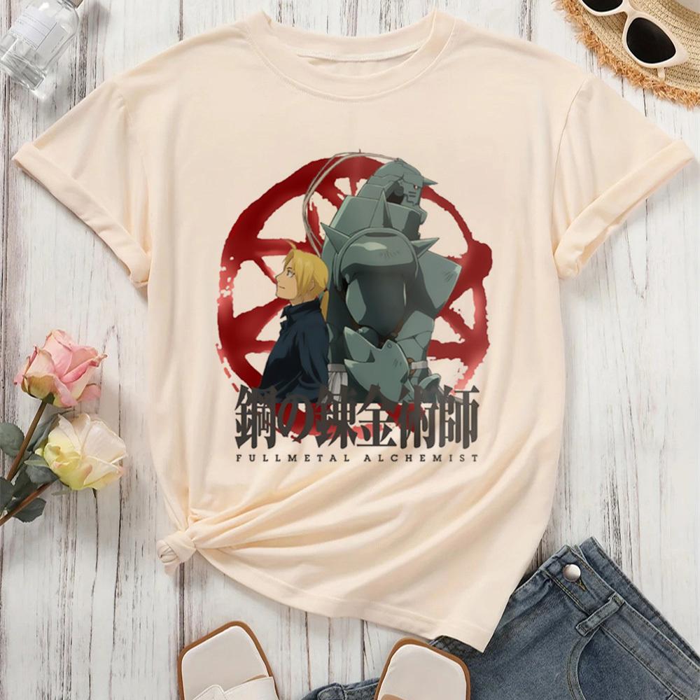 Fullmetal Alchemist Top-Tees Teen Hip Hop Streetwear 80er Digital 2000er Punk Top-Tees Gothic Retro Grafik Streetwear 2000er