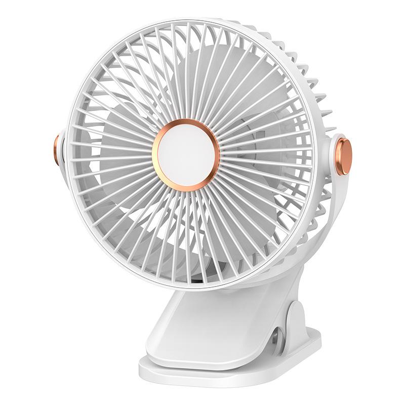 New Desktop Fan with Clamp Attachment, Powerful and Quiet Night Light, Dual Charging and Plugging Version, Suitable for Bedroom Use.