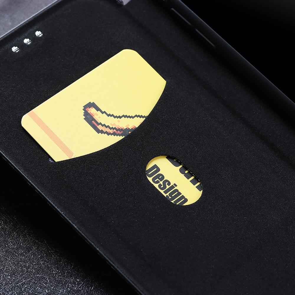 Apple 13Pro Max Leather Flip Case with 12 Card Slots, Carbon Fiber Design, for XSMAX and 8Plus, Simple Business Style