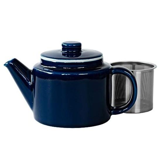 Nishikai Toki Hasami Yaki Common Teapot Navy (Super Stainless Tea Strainer) 500ml Nordic Tableware Black Pot Kyusu Made Japan 13873