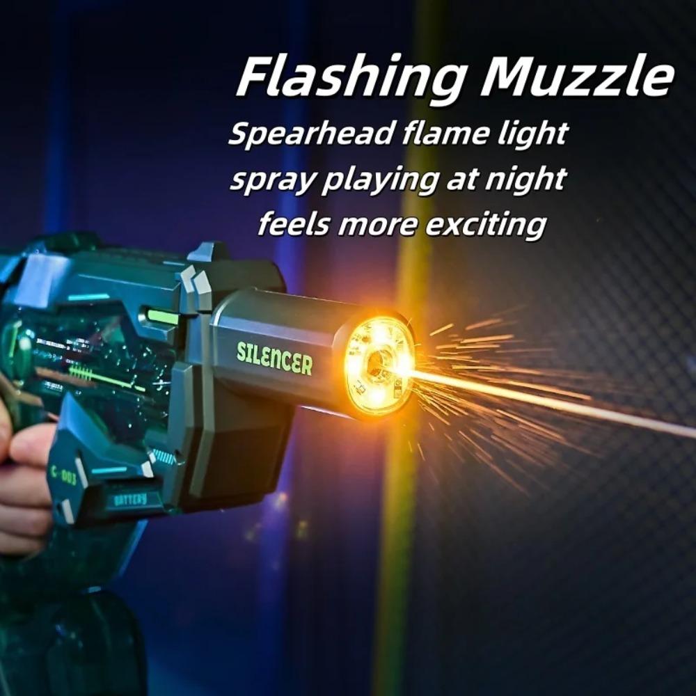 Electric Water Gun With Shiny Light And Muzzle Automatic Water Blaster For Summer Pool Outdoor Fighting Toys For Adults Young Boys