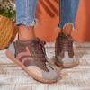 Neue Herbst- und Winter-High-Top-Freizeit-Sportschuhe zum Schnüren, flache Sohle, rutschfest, runde Spitze, zum Schnüren, Damen-Einzelschuhe