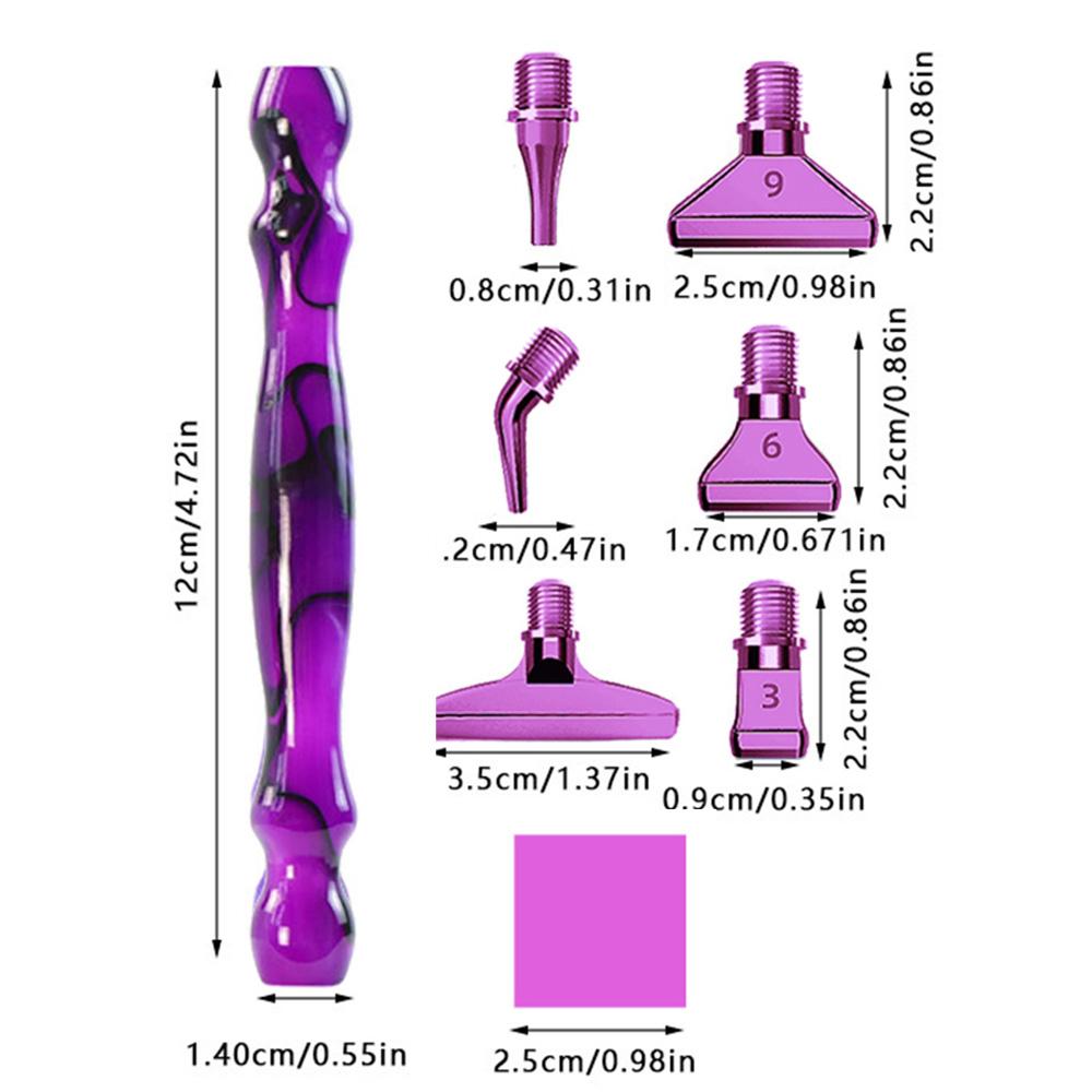 5D Diamond Art Pens Tools Diamond Painting Accessories Kits with Screw Purple Metal Tip Roller Diamond Painting Bead Dot Pens