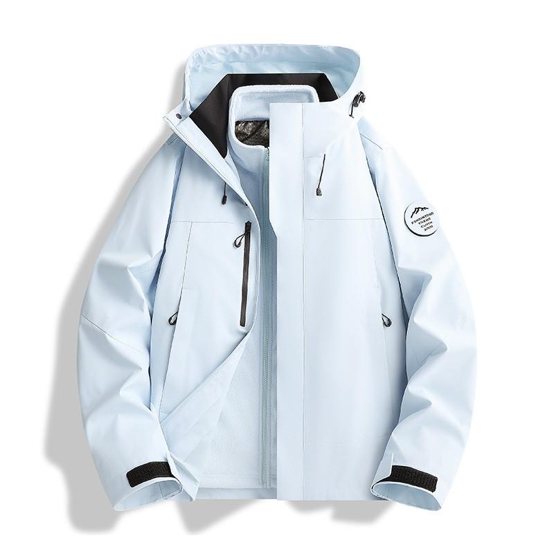 Men Women 3-in-1 Waterproof Windproof Hiking Jacket Outdoor Camping Mountaineering Coat