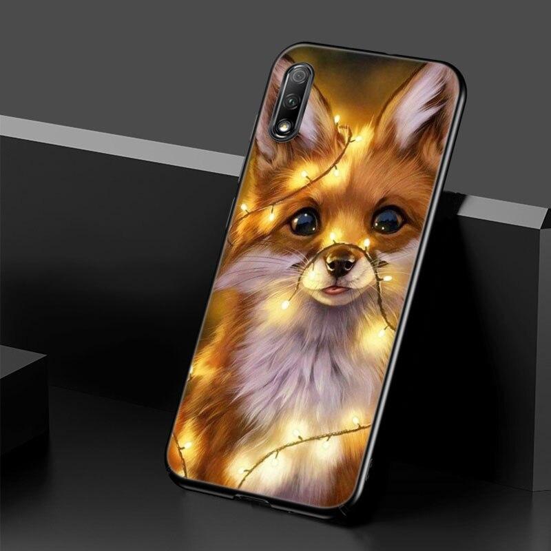 Cute Animal Fox Case For Huawei Honor 10X Lite 7A 8A 9X 20 Pro 7S 8C 8S 8X 9A 9C 10i 20i 30i 20E 20S 8 10 Lite Black Cover