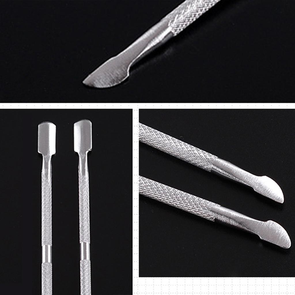 2PCS Double Head Nail Tool Cuticle Manicure Pedicure Nail Cleaner Cuticle Pusher Dead Skin Remover Nail Pusher Trimmer Art Tools