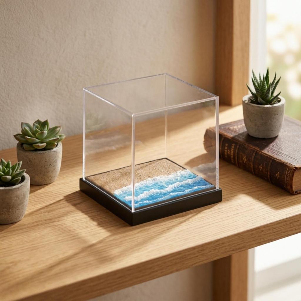 Acrylic Display Case with Dust Cover Dustproof Miniature Clear
