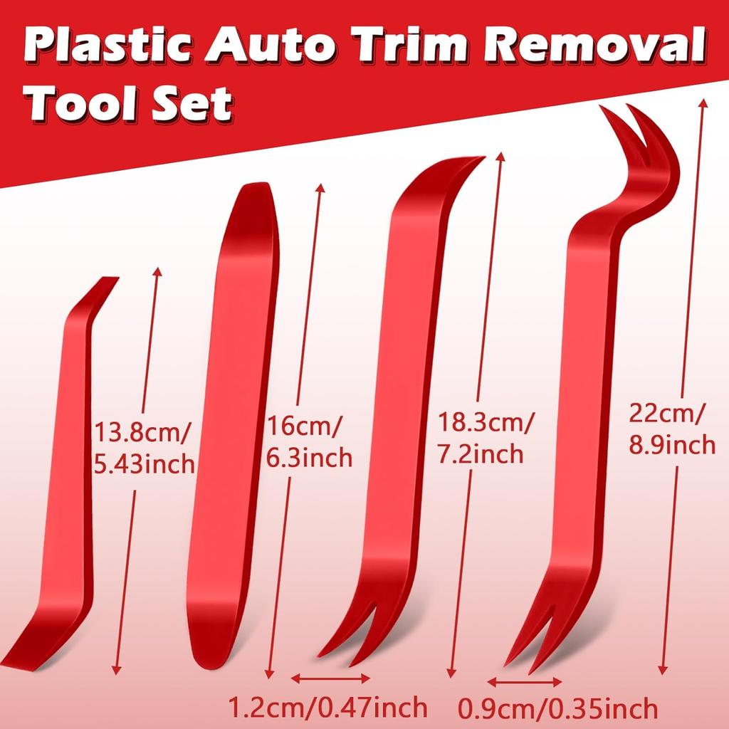 17 Pcs Pick and Hook Set with Trim Removal Tool, Clip Pliers, Fastener Remover,Scraper,and Magnetic Telescoping Tool Kit for Repair