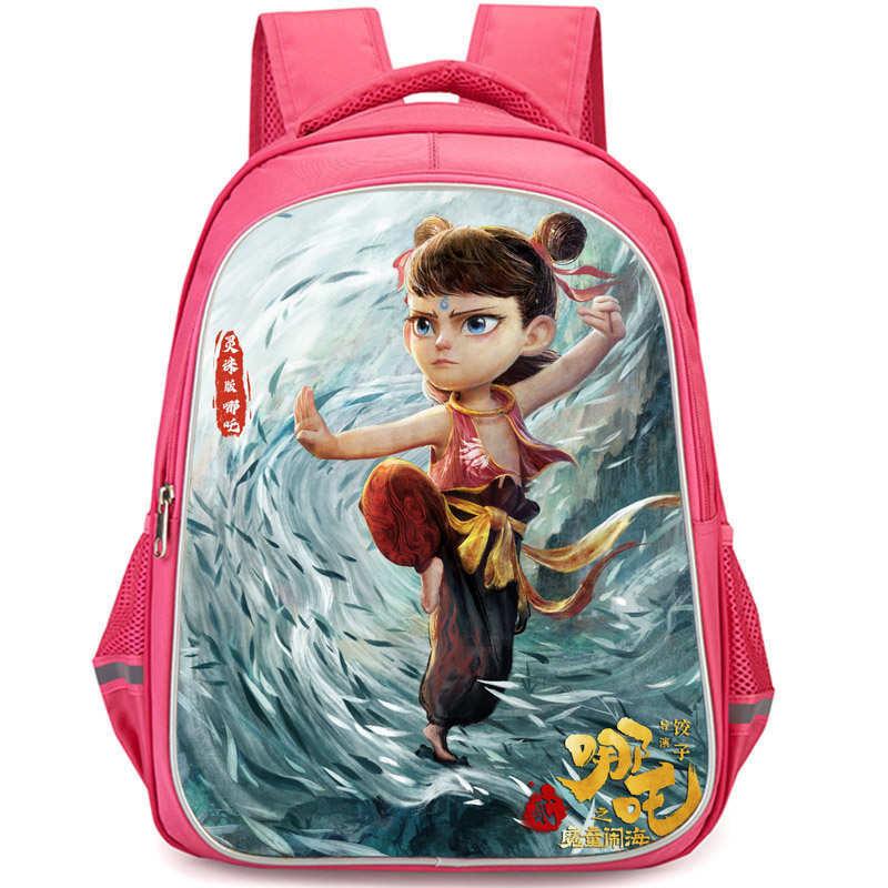 Nezha 2 Mo Tong Nao Hai Ao Bing Girls School Backpack Lightweight Oxford Bookbag Large Capacity For Elementary Students