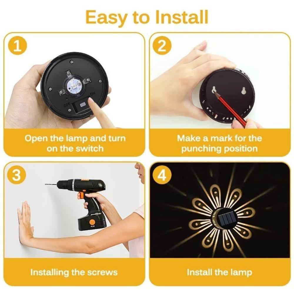 2/4 STÜCKE Solar Gartenleuchte Außen Gehwegleuchte Terrasse Zaunleuchten Rasen Landschaftslicht Deckleuchten Pflaumenblüten Schatten Dekor