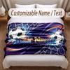 Celebration Theme Soft Blanket Personalized Custom Name Text Print Warm Blanket Home Sofa Bedroom Decor