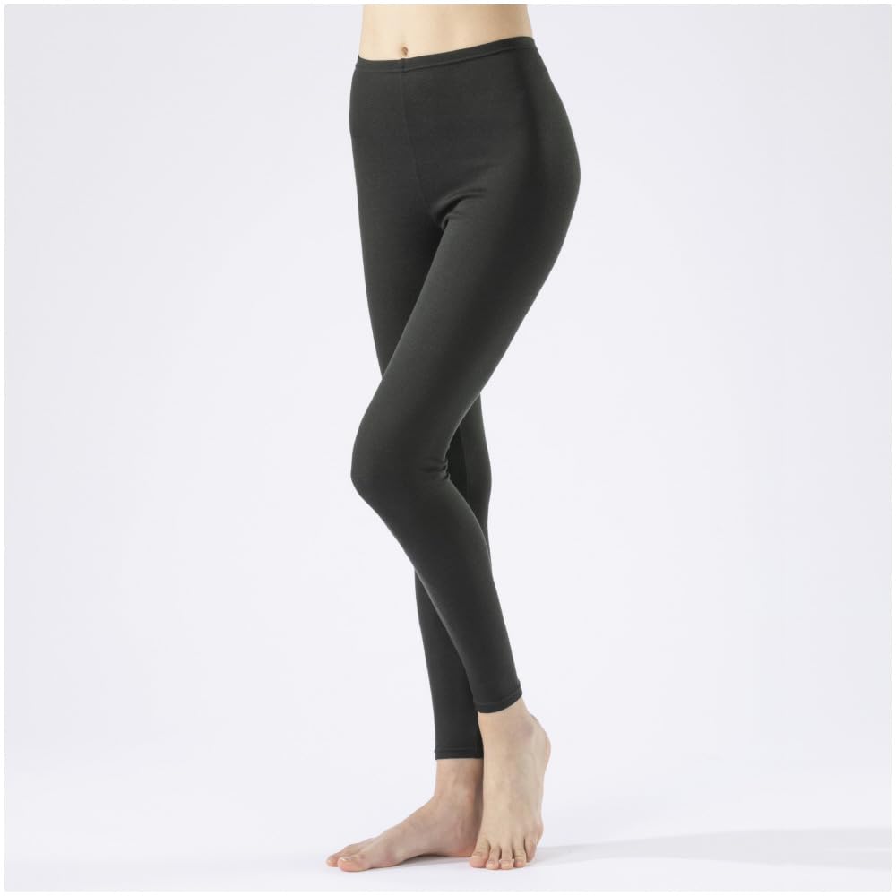 Mizuno Breath Thermo Medium Soft for Daily Long Size L Underwear, Heat-Generating Innerwear, Thickness, Use, Women's Tights, Black,