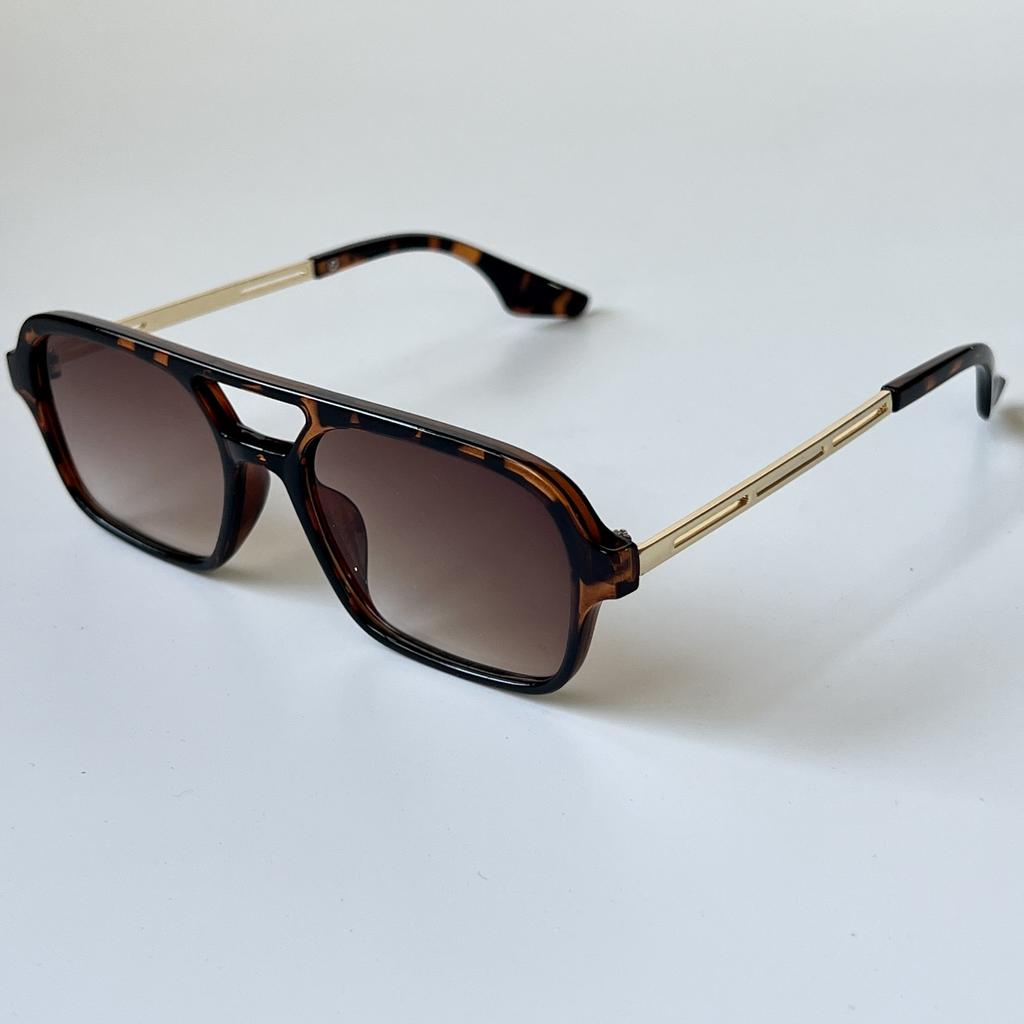 Retro Square Sunglasses Men Women Unisex Fashion Double Beam Trendy European American Style UV Protection