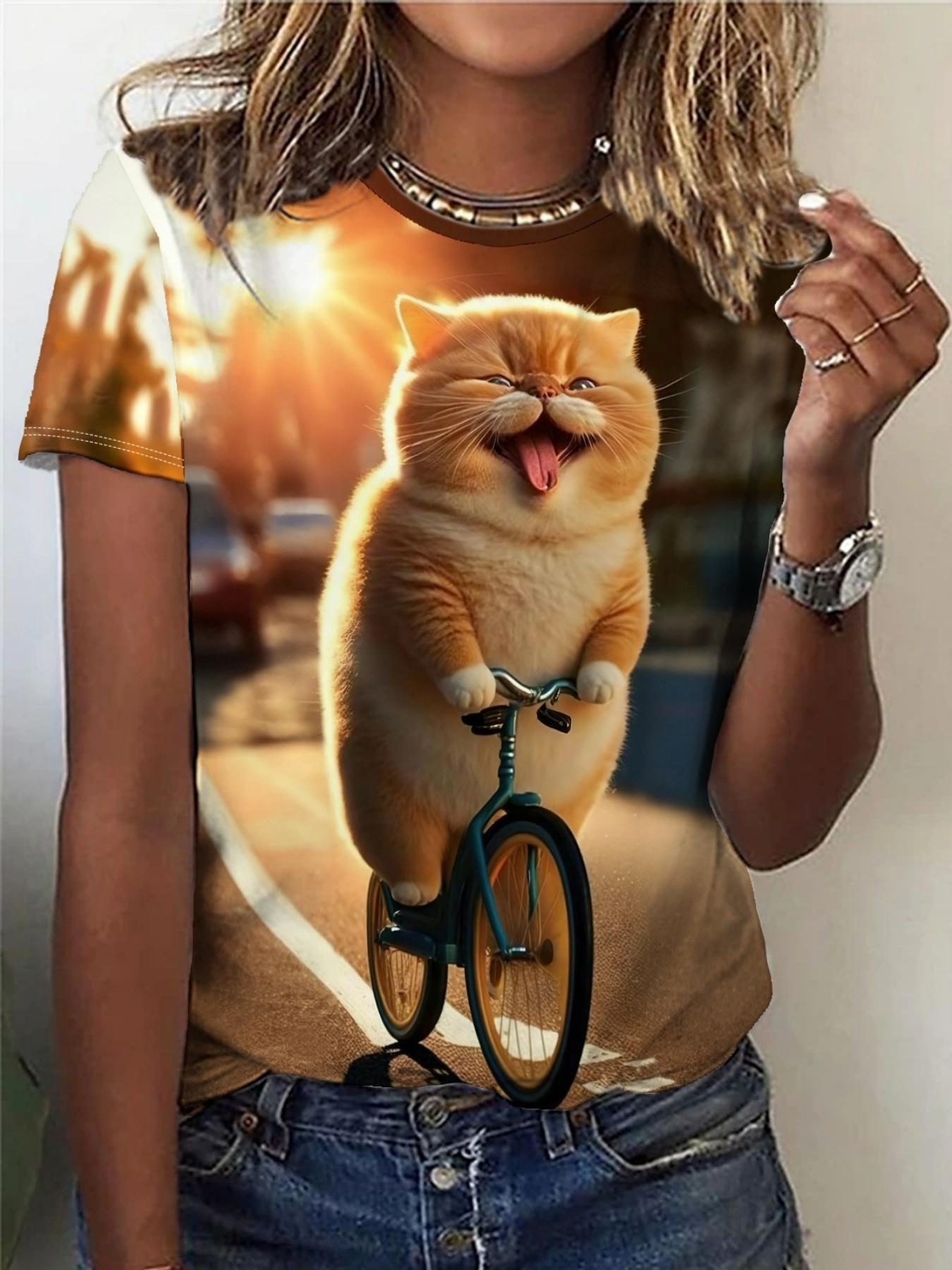 Cartoon Cat Toddler Girl Clothes 3D Print T-Shirts Children Top Summer Short Sleeve T-Shirts for Boys Tee Junior Girls  Clothing 100