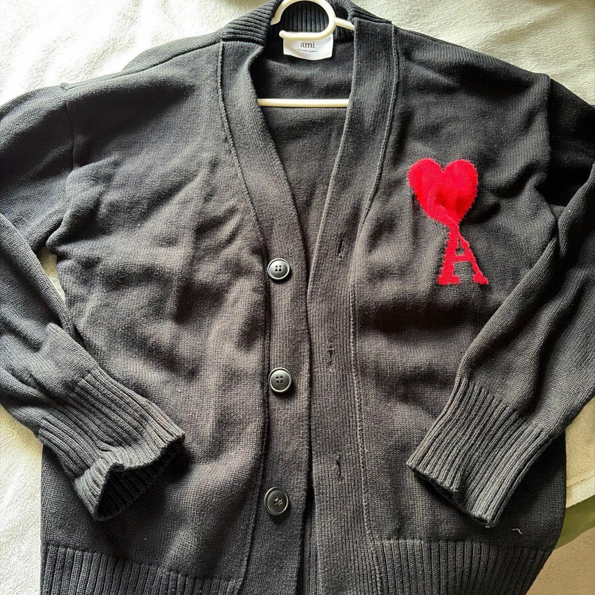Used AMI PARIS AMI DE COEUR Cardigan Black