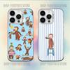 Husă de telefon Mokey C-Curious G-George Pentru iPhone 16,15,14,13,12,11,Mini,Pro,E,MAX Alb Candy Mată Husă Rezistentă la Șocuri