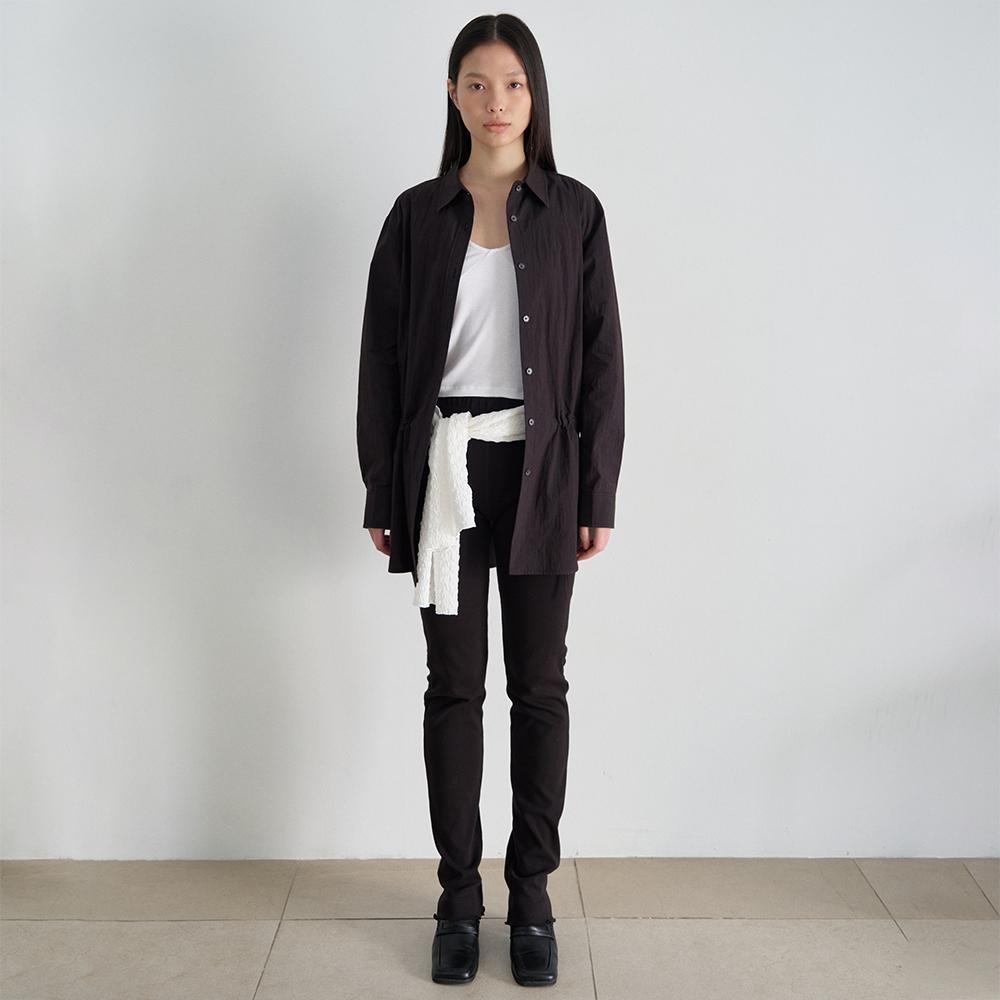 NOEUD Rib Button Leggings Pants (Black)