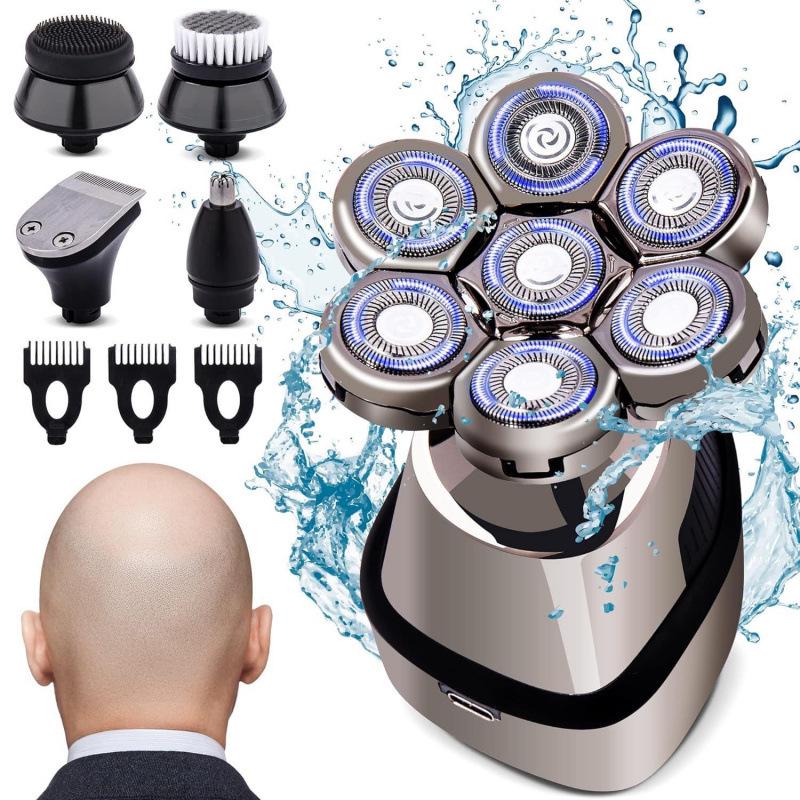 Multifunctional Electric Shaver with Seven Cutter Heads, Full Body Wash Safe