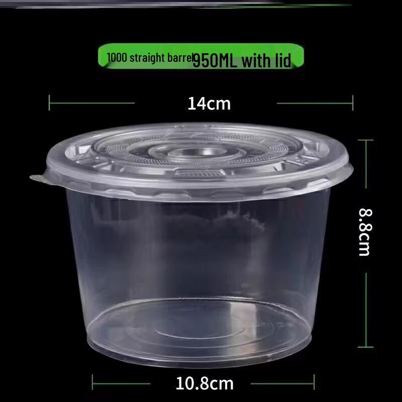 Disposable Transparent Round Plastic Bowls with Lids